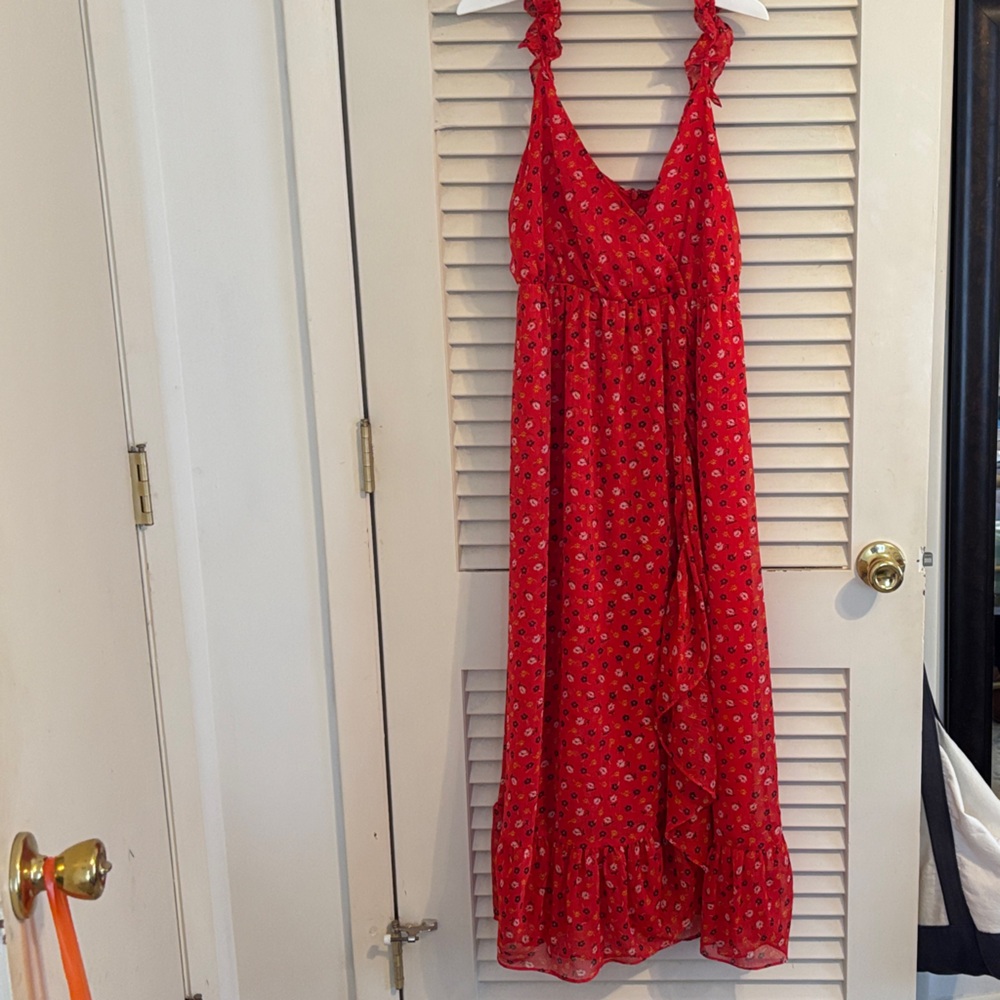 Madewell Red Floral Maxi Dress